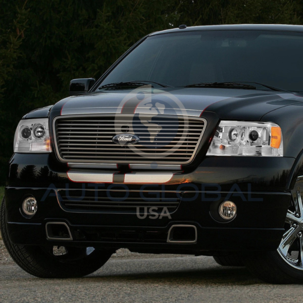 PAR DE FARÓIS COM LENTE PROJETORA E CARCAÇA CROMADA PARA FORD F-150 2004-2008 - Image 6